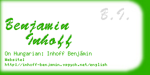 benjamin inhoff business card
