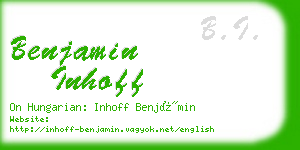 benjamin inhoff business card